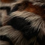 Dolce & Cabo Chevron Faux Fur Open Jacket Copper, Black and Tan Brown Photo 2
