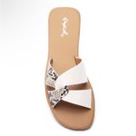 Qupid NEW Snakeskin Two Toned Linked Sandals Size 8 Photo 3