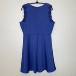 Francesca’s Mi Ami Blue Embroidered Midi Dress NWT Sz L Fit & Flare Stretch Size L Photo 6