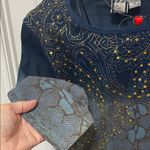 🐍🐍🐍BOGOHO🐍🐍🐍Elegant Blue and Gold Women's Top Photo 5