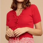 SheIn Womens cardigan size extra small/2 Red front tie open top ribbed short s… Photo 2