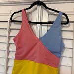 Crane Multi Color One Piece‎ Swim Suit Size Large Blue Photo 2