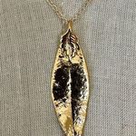 Gold tone Dipped Real LeafPendant Necklace Photo 0