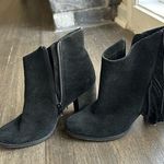 Arturo Chiang Black Fringe Ankle Booties Photo 0