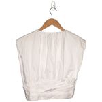 ZARA  Cropped Top Pleated Sleeveless Round Neck Open Sides Poplin Blouse White M Photo 9