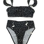 Summersalt Ruffle Oasis Black Polka Dot Bikini 2 Piece Swimsuit High Rise Size 4 Photo 0