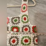 Mexicali Blues NWT  OS White Rainbow Crochet Crop Top Tank Granny Square Cotton Photo 6