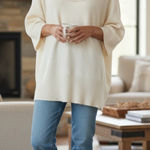 Laundry by Shelli Segal  Ivory cowl neck dolman sleeve sweater Size SMALL Photo 0