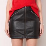 Cloth & Stone  Margo Zip Black Leather Mini Skirt Size 29 Photo 0