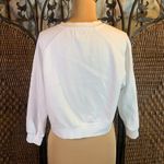 RVCA  White Cropped Embroidered Sweatshirt with 3/4 Sleeves Size M Photo 3