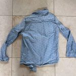 Old Navy Anchor Print Light Blue Denim Button-Up Shirt Sz Small Photo 3