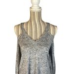 Charlotte Russe  Gray Stretch Cold Shoulder Long Sleeve V-Neck Dress Women Sz XS Photo 2