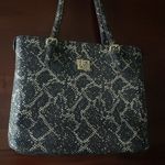 Anne Klein  shoulder bag black silver faux animal print purse size medium Photo 10