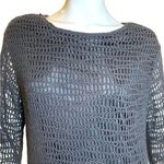 Vintage Crochet Long Sleeve Sweater Black Large Photo 5