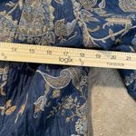 Erin London Vintage  Blazer Womens M Blue Paisley Lined Quilted Tapestry Jacket Photo 4