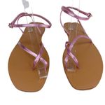 ASOS Sandals 8 Pink Metallic Ankle Strap New Photo 6