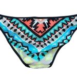 Seafolly 6 Black Multi Color Aztec Southwestern Cut Out Hipster Bikini Bottom Photo 4