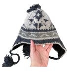 VINTAGE RW & Co. Fleece Lined Wool Earflap Beanie Gray Photo 2