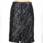 Liz Claiborne Shimmer Metallic Black Purple Leopard Print Pencil Skirt Size 6 S Photo 0