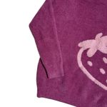 Strawberry Eyelash Mock Neck Long Sleeve Pullover Sweater Womens XS Pink Photo 1