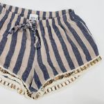 MISA Los Angeles MISA LA Blue Striped Ring Crochet Fabric Shorts - Medium Photo 1