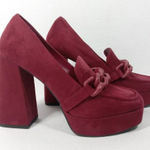 Open Edit  in Red Cranberry Slip on Platform Pump Shoes(Size 9.5M) Photo 0