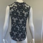 ALC Frank A.L.C. Patterned Button Down Silk Sleeveless Blouse Photo 4