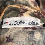 Vintage 90s Rayon Floral Blouse Jacket Neutral Autumn Button Front Long Sleeve Green Size 4 Photo 5