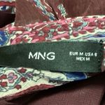 MNG Women's Red Maroon Paisley Long Sleeve Mockneck Cocktail Maxi Dress Size 6 Photo 7