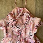 Cupcakes and Cashmere  Peach Floral Ruffle Halter Mini Dress Size 2 Photo 1