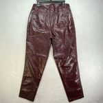 ASOS Jeans Womens 32x32 Oxblood Vinyl Mid Rise 90's Straight Leg Photo 6