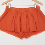 Free People  Orange Gauzy Mini Skort with Frayed Hem Photo 0