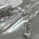 STELLA VALENTINO White Gold Plated Heart Lock and Key Pendant Necklace Silver Photo 5