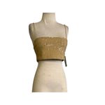 Retrofête Vaani Bra in Nude Large New Womens Squins Crop Tank Top Brown Photo 4