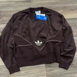 Adidas NEW  Corduroy Mix Material Sweatshirt Brown Women’s Medium Photo 1