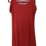 Red & White Striped Cap Sleeve Dress M Size M Photo 0