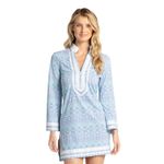 Caban Life NWT Naples Terry Tunic Cover Up Dress UPF 50+ Beach Resort‎ XS Blue Photo 1