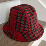 Gucci Wool Houndstooth Bucket Hat in Red Photo 2