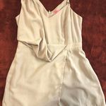 VO Jeans Shoulder Swoop Beige Romper Photo 0