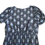 Love Shack Fancy Brickell Blue Gathered Floral Print Crepe Mini Dress Size Large Photo 10