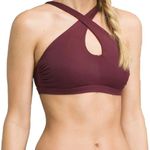 prAna ☀️3/$25  Tamira Bikini Top in Black Cherry Size Large Crossed Back medium Photo 0