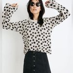 Madewell Leopard Dot Pullover Sweater Merino Wool Blend Size Small Photo 0