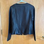 Classiques Entier Black Leather Jacket Button Front Career Business small Photo 1