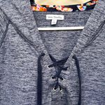 Vera Bradley  Lace Up Floral Contrast Hoodie in Navy Multi Size L Photo 1