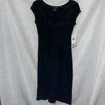 Karen Kane NWT  WO SIZE SMALL Black Mini Dress  Beaded Around top and Hem Detail Photo 4