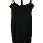 Evan Picone Little Black Evening Dress Tier Straps Mid Thigh Length Size 8 u Photo 5