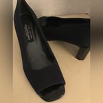 Stuart Weitzman for Russell & Bromley blue canvas and leather heel shoes US 10 Photo 10