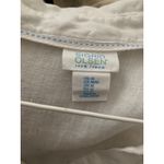 Sigrid Olsen  Size M 100% Linen White Popover Blouse Shirt Collar Deep V Neck Photo 4