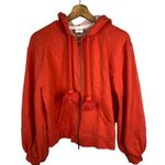 CAbi Womens Poet Sleeve Oversized Tassel Zip Up Hoodie Coral Orange size Small Photo 1