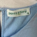 The Pants Store Dusty Light  Blue Linen Ruffle Cap Sleeve Photo 1